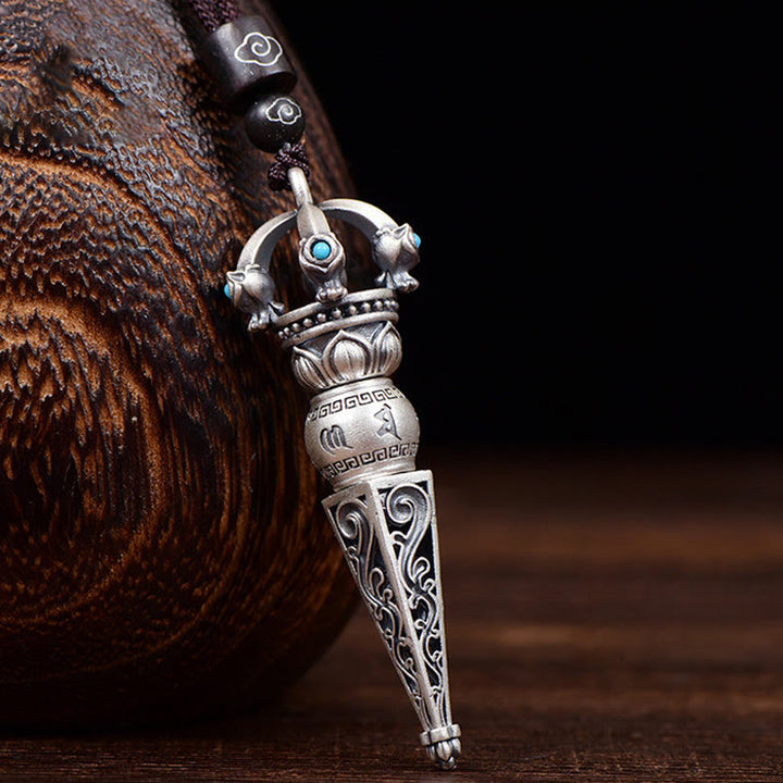 Ciondolo con collana girevole Buddha Stones tibetano Om Mani Padme Hum Dorje Vajra Design Wisdom - Dorje Vajra Design - image 1