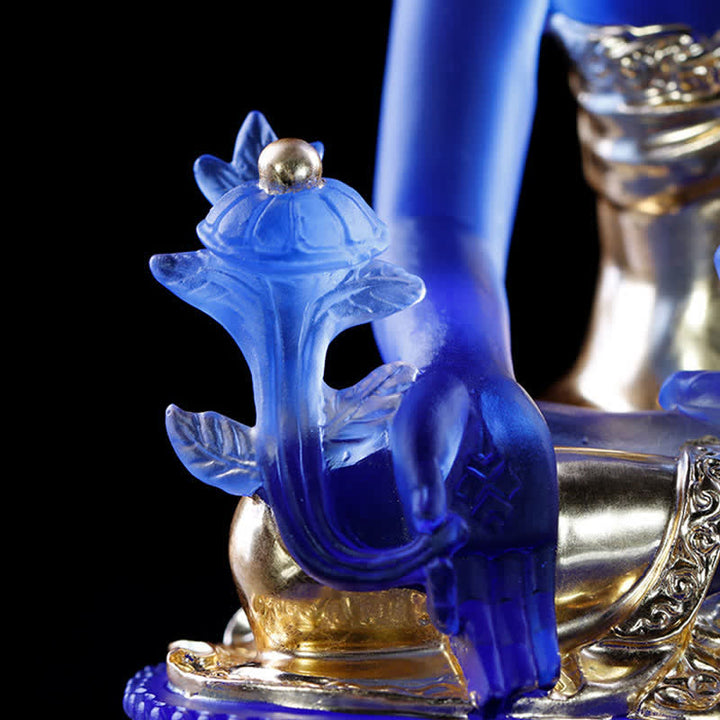 Buddha Stones Buddha della medicina Fatto a mano Liuli Cristallo Pezzo d'arte Statua della compassione Casa Ufficio Offerta Decorazione - image 17