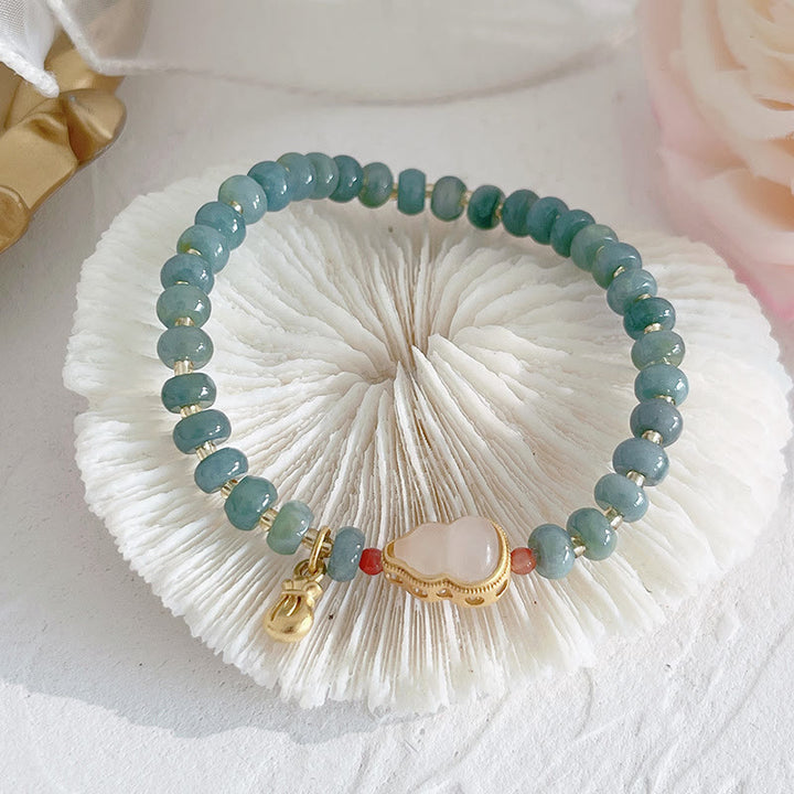 Buddha Stones, giada naturale di Hetian, perle, fibbia della pace, carattere Fu, zucca, borsa dei soldi, quarzo fragola, braccialetto della fortuna PiXiu
