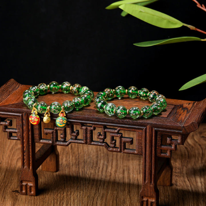 Braccialetto di successo con perline di vetro fluorescente luminoso Liuli, ciondolo famiglia bestia che deglutisce Buddha Stones