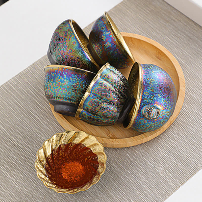 Buddha Stones Tazza da tè in ceramica colorata Tazze da tè