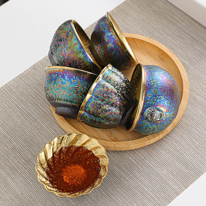 Buddha Stones Tazza da tè in ceramica colorata Tazze da tè
