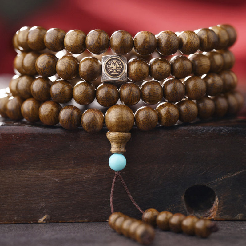 Buddha Stones 108 Mala Beads 999 Oro Brunei Agarwood Cuore Sutra Ambra Agata Rossa Forza Bracciale Meditazione