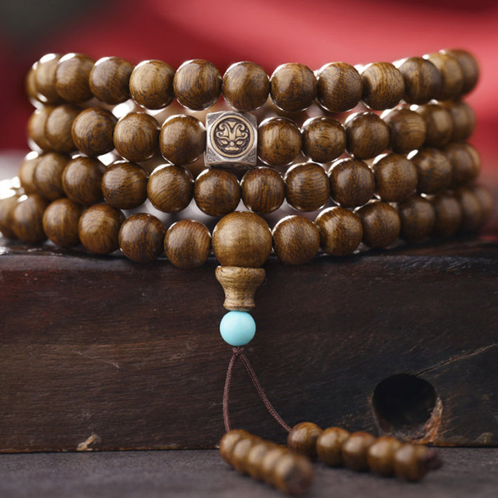 Buddha Stones 108 Mala Beads 999 Oro Brunei Agarwood Cuore Sutra Ambra Agata Rossa Forza Bracciale Meditazione