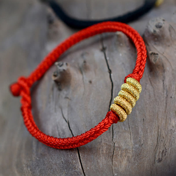 Braccialetto fatto a mano con corda intrecciata con nodo cinese, design semplice, fortuna e forza