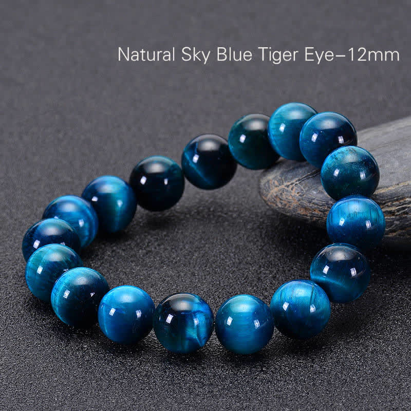 Braccialetto di protezione con occhio di tigre blu Buddha Stones