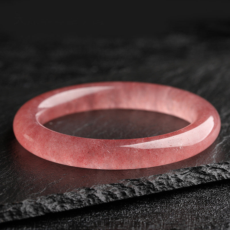 Braccialetto di guarigione dell'amore in quarzo fragola naturale Buddha Stones
