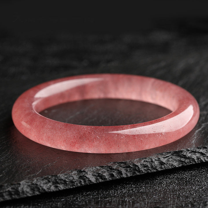 Braccialetto di guarigione dell'amore in quarzo fragola naturale Buddha Stones