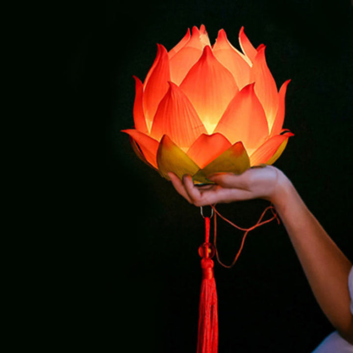 Decorazione lampada lanterna drago fiore di loto fai da Buddha Stones