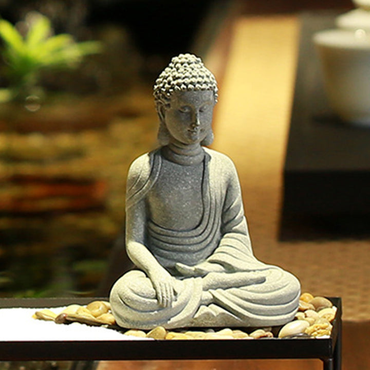 Buddha Stones Meditazione seduta Buddha Benedizione Compassione Decorazione - image 1