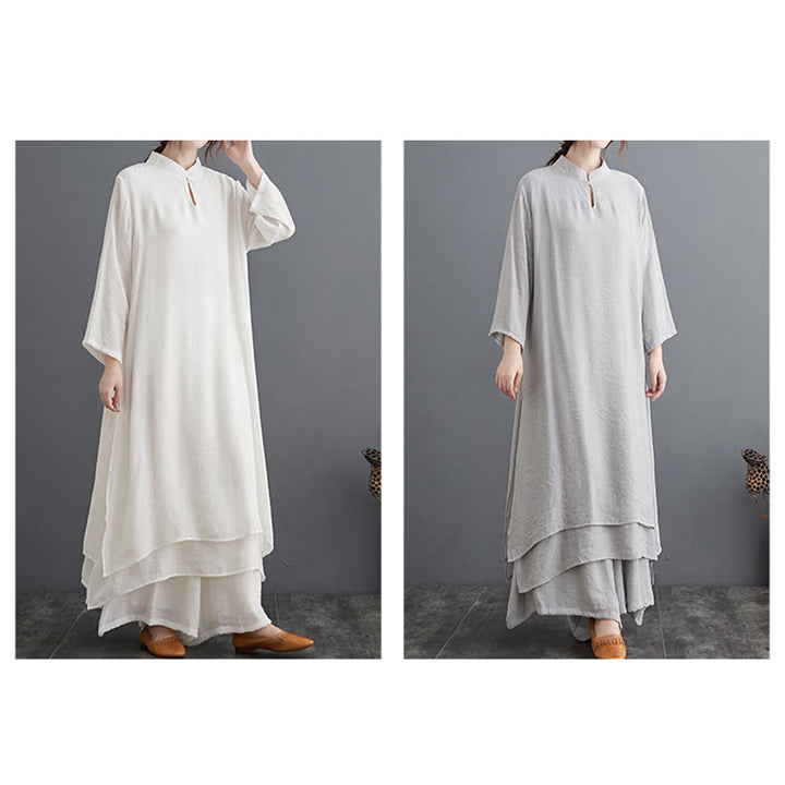 Buddha Stones Modello semplice Meditazione Preghiera Spirituale Zen Pratica Yoga Abbigliamento Donna Set