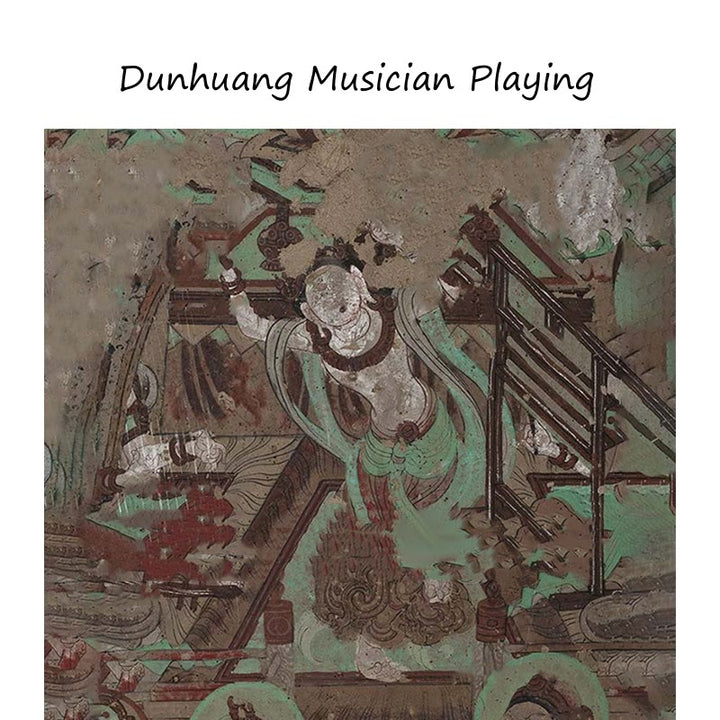 Buddha Stones Dunhuang Musicista che suona affreschi Sciarpa in seta di gelso al 100% Scialle in seta Dunhuang di qualità premium 6A