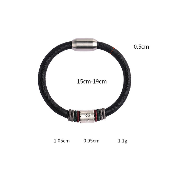 Bracciale con fibbia magnetica in argento sterling 999 Buddha Stones Om Mani Padme Hum Peace - image 12