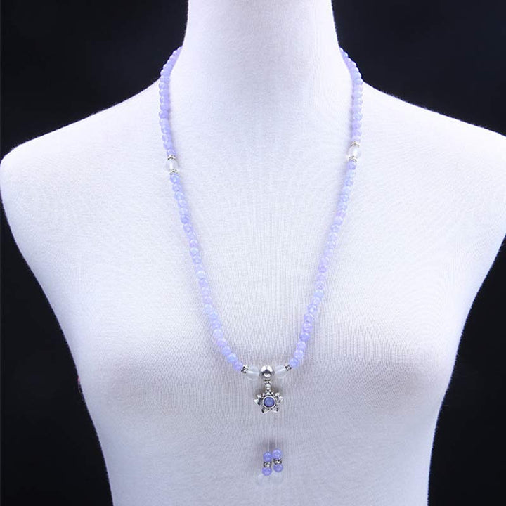 Braccialetto Mala con perline di diaspro viola Buddha Stones Strength