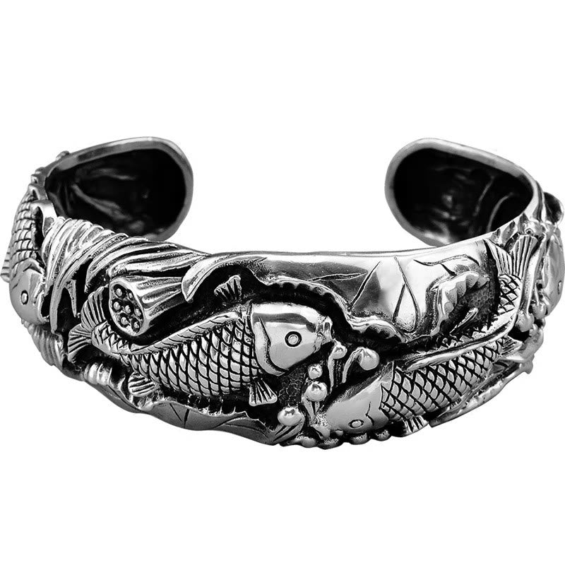 Buddha Stones Buddha Stones Pesce Koi Loto Fortuna Ricchezza Braccialetto