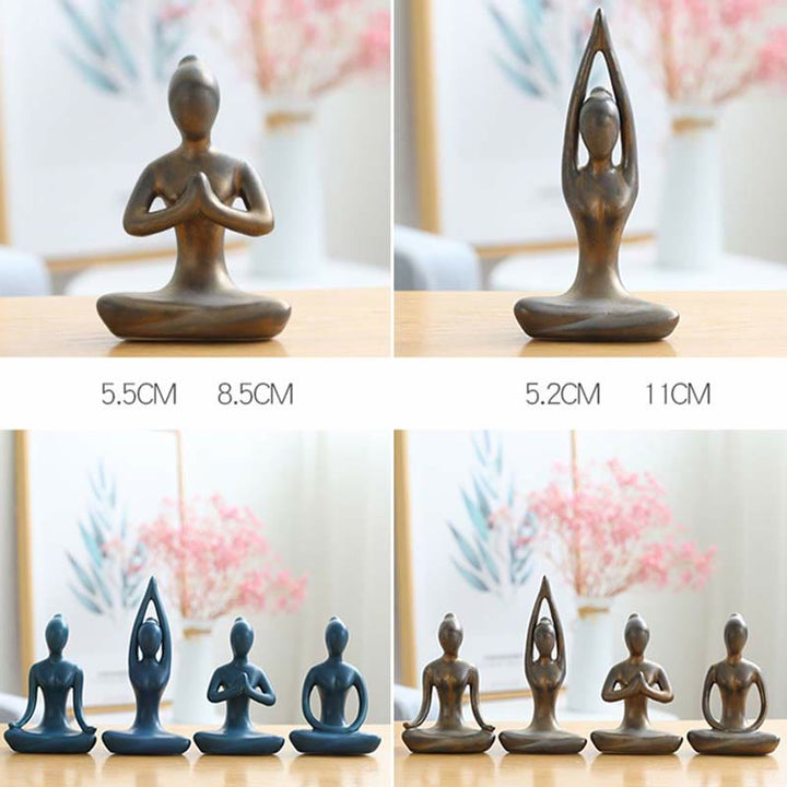 Astratto Yoga Meditazione Esercizio Ceramica Spirituale Figurina Scultura Decorazione