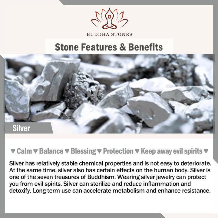 Braccialetto di protezione della fortuna con nodo infinito in argento sterling 999 anno del drago Buddha Stones
