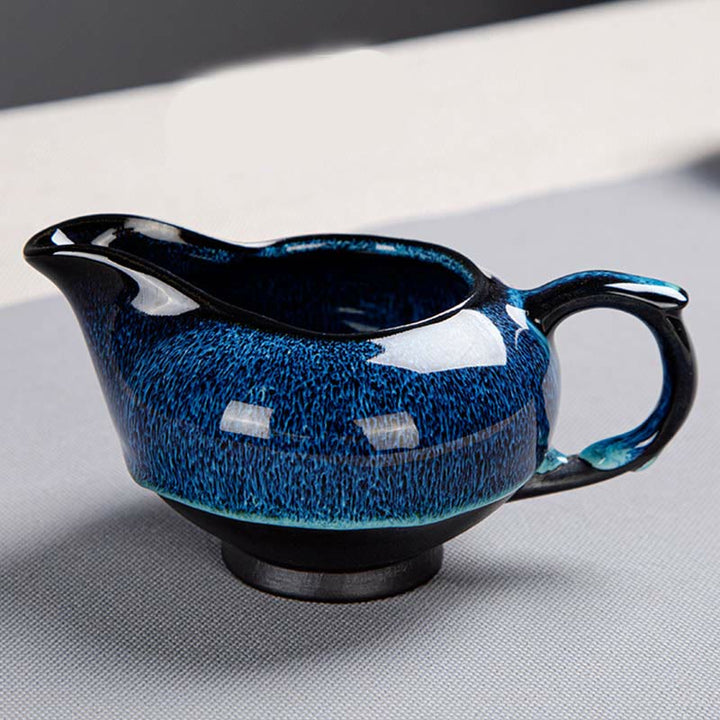 Buddha Stones Blu Gradiente Colore Cinese Gongfu Tè Teiera in Ceramica Portatile Sacchetto Regalo Scatola Set - image 16