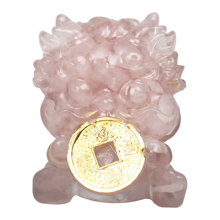 Buddha Stones fatte a mano carine PiXiu moneta d'oro cristallo Fengshui energia ricchezza fortuna decorazione della casa - image 6