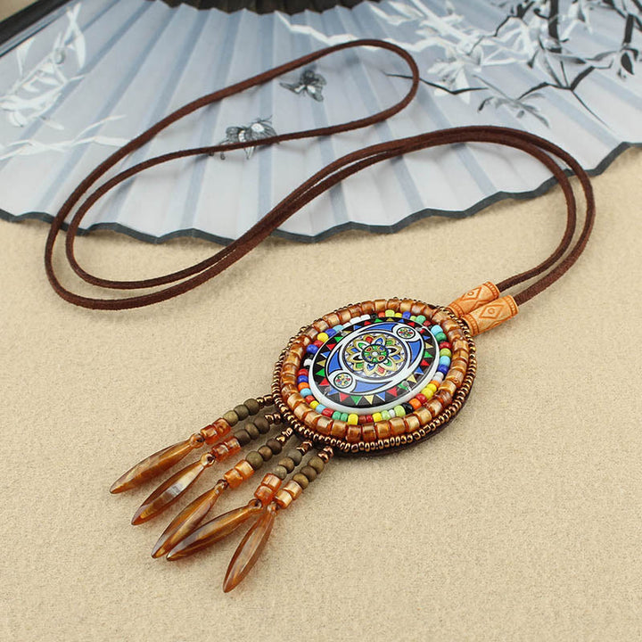 Buddha Stones Mandala Pattern Perline Collana Creatività Ciondolo