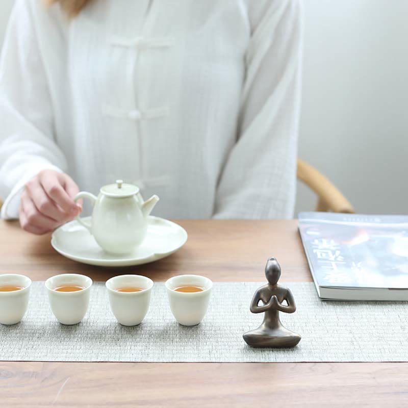 Astratto Yoga Meditazione Esercizio Ceramica Spirituale Figurina Scultura Decorazione