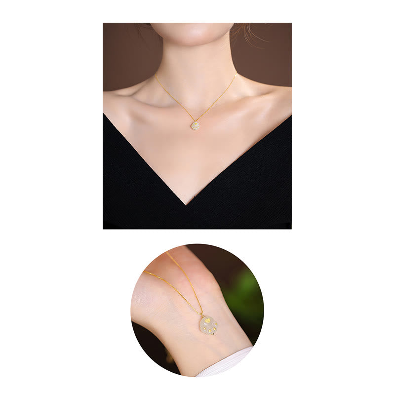 Collana con ciondolo a forma di farfalla Buddha che ride in giada ciano naturale Hetian Jade in argento sterling 925 - image 20