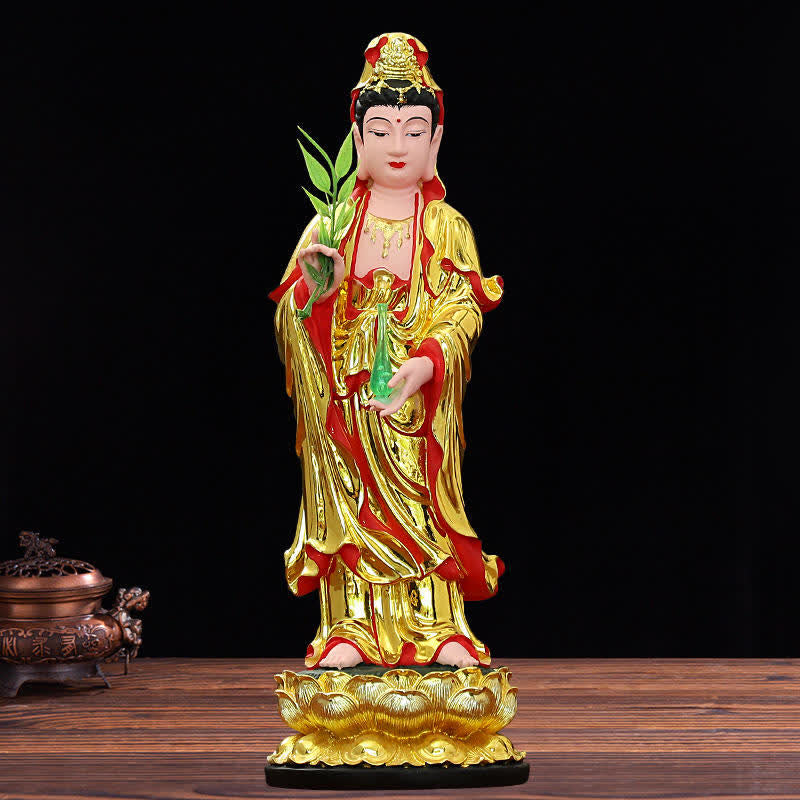 Chenrezig Bodhisattva Avalokitesvara Figurina Armonia Statua in Resina Decorazione per la Casa
