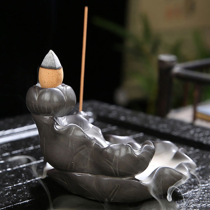 Decorazione per bruciatore di incenso portafortuna con pesce koi Buddha Stones