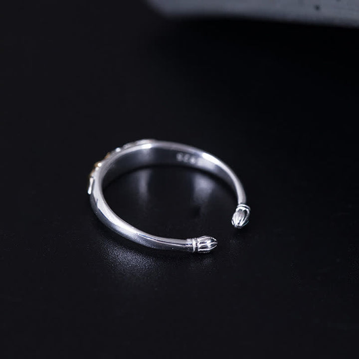 Anello Buddha Stones 925 Sterling Silver Lotus Flower New Beginning - image 5