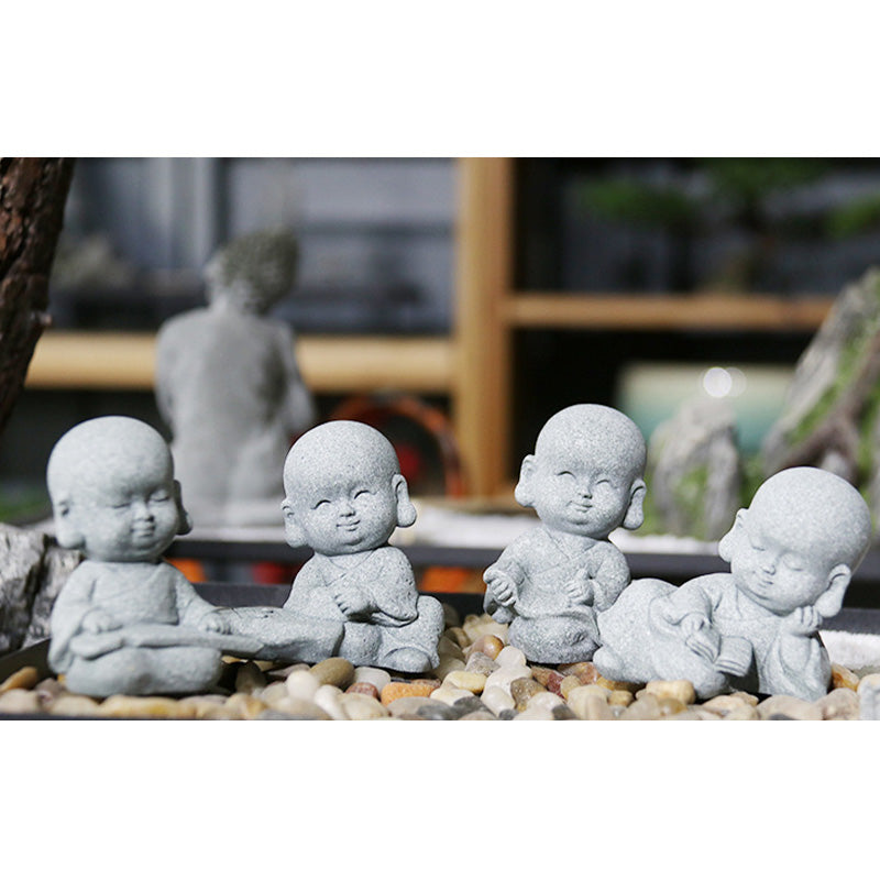 Buddha Stones Meditazione Preghiera Monaco Statua del Buddha Serenità Decorazione della casa
