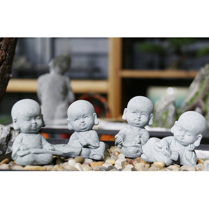 Buddha Stones Meditazione Preghiera Monaco Statua del Buddha Serenità Decorazione della casa