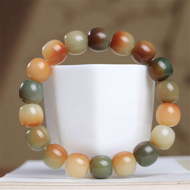 Braccialetto Buddha Stones colorato Bodhi Seed Peace Wisdom