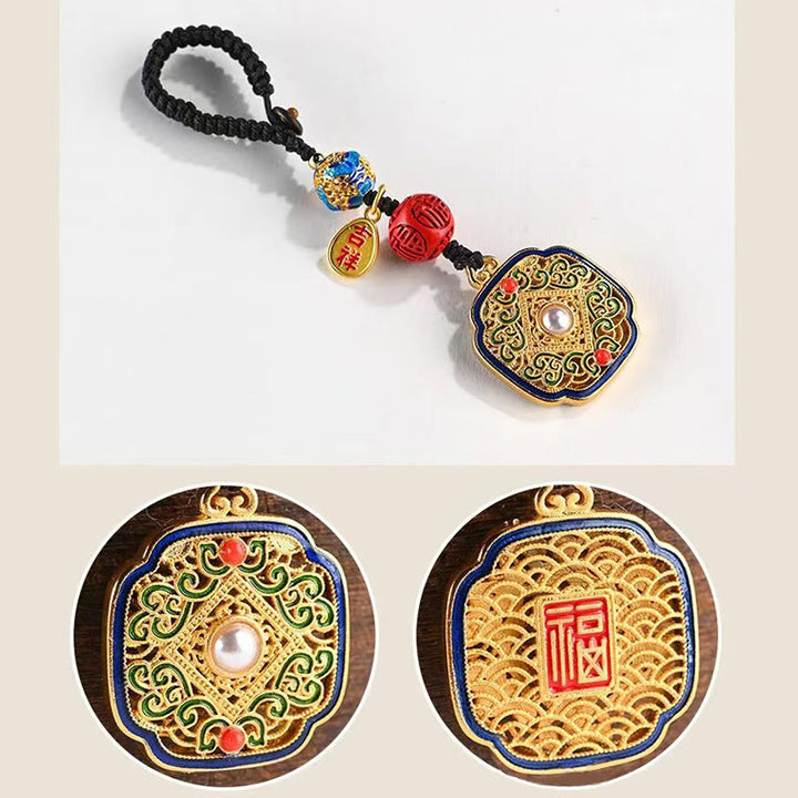 Portachiavi con ciondolo a forma Buddha Stones Fu Character Blessing Ruyi - image 8