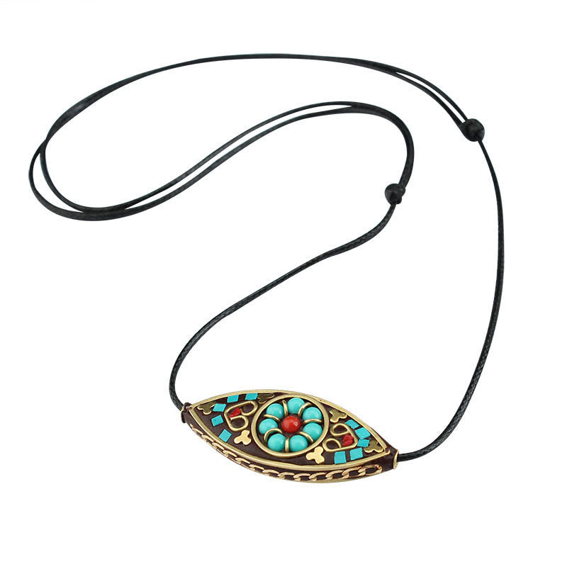 Buddha Stones con perline di turchese del Tibet, motivo marquise, protezione e forza