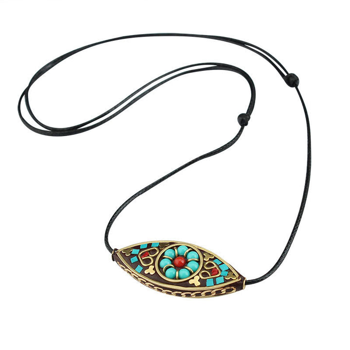 Buddha Stones con perline di turchese del Tibet, motivo marquise, protezione e forza
