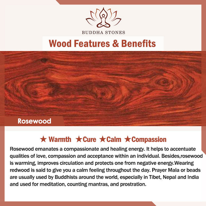 Braccialetto Buddha Stones Tibetan Rosewood Warmth (tipo casuale)