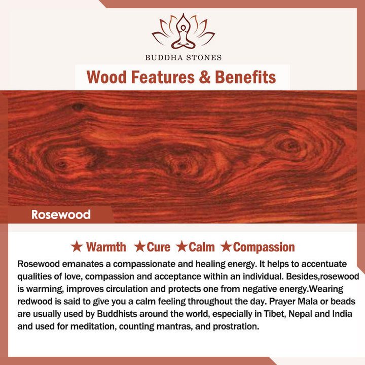 Braccialetto Buddha Stones Tibetan Rosewood Warmth (tipo casuale)