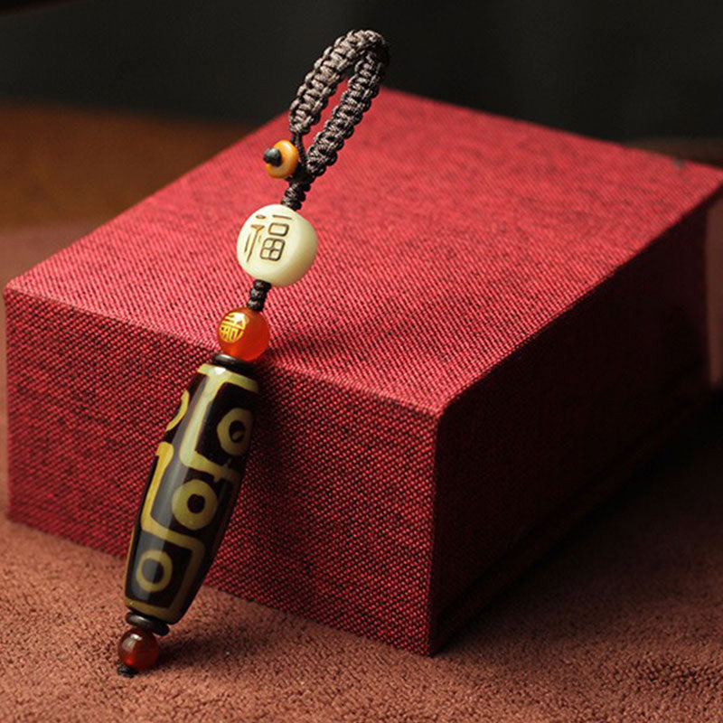 Buddha Stones Tibetano Nove Occhi Dzi Bead Decorazione della Ricchezza