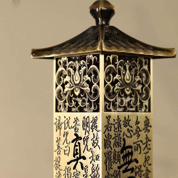 Porta incenso in lega Heart Sutra, decorazione per la casa, bruciatore di incenso