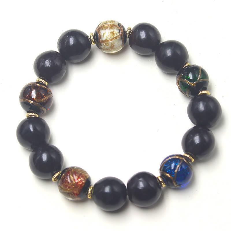 Braccialetto di perline di vetro di Liuli, Buddha Stones , incenso, sapone occidentale, cenere