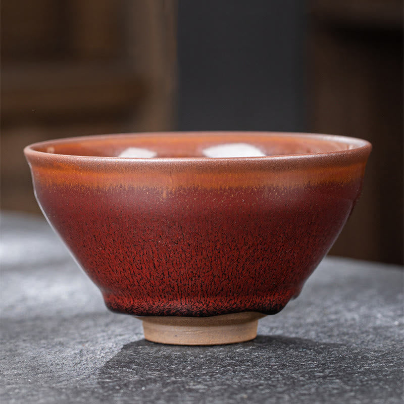 Tazza da tè in porcellana cinese Jianzhan vintage rosso marrone Buddha Stones Kung Fu Tea Cup