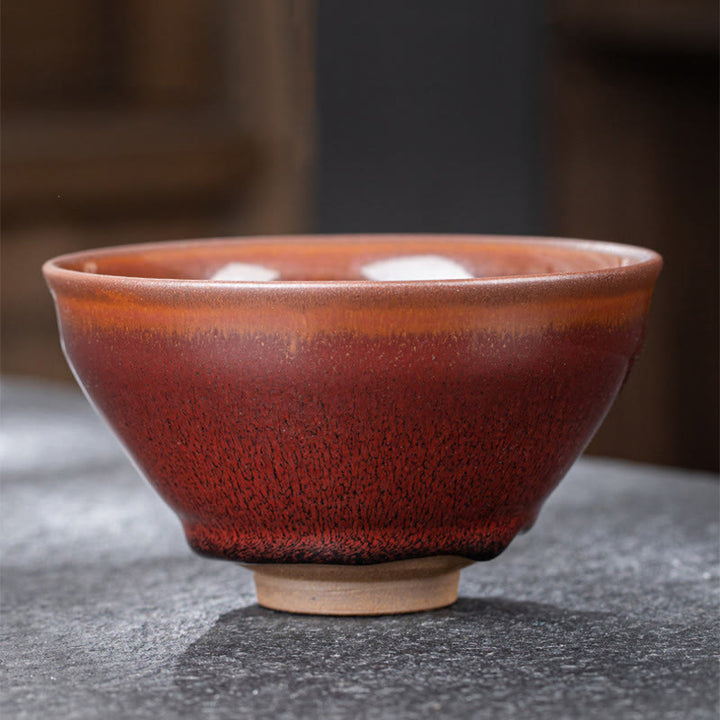 Tazza da tè in porcellana cinese Jianzhan vintage rosso marrone Buddha Stones Kung Fu Tea Cup