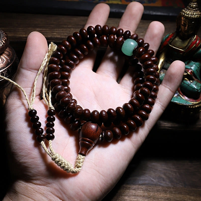 Buddha Stones Tibet naturale 108 Mala Beads Viola Bodhi Seed Three-eyed Dzi Bead Rame Dorje Harmony Bracciale
