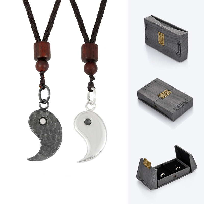 Collana con ciondolo in argento sterling 990 Buddha Stones, equilibrio Yin Yang e armonia - Yin&Yang - image 14