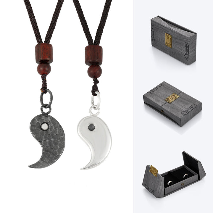 Collana con ciondolo in argento sterling 990 Buddha Stones, equilibrio Yin Yang e armonia - Yin&Yang - image 14