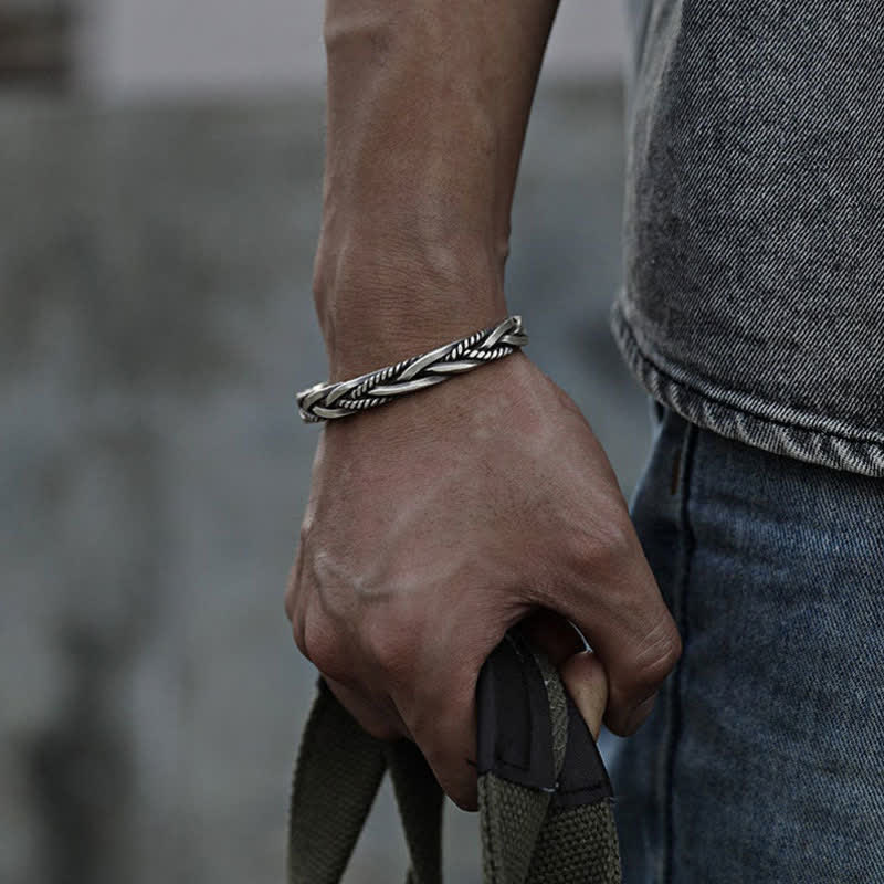 Braccialetto in rame intrecciato con motivo intrecciato in stile vichingo Buddha Stones - image 9