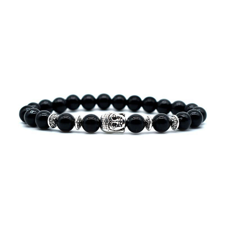 Braccialetto di guarigione dell'amore con Buddha Stones e ametista - Onice nero - image 11