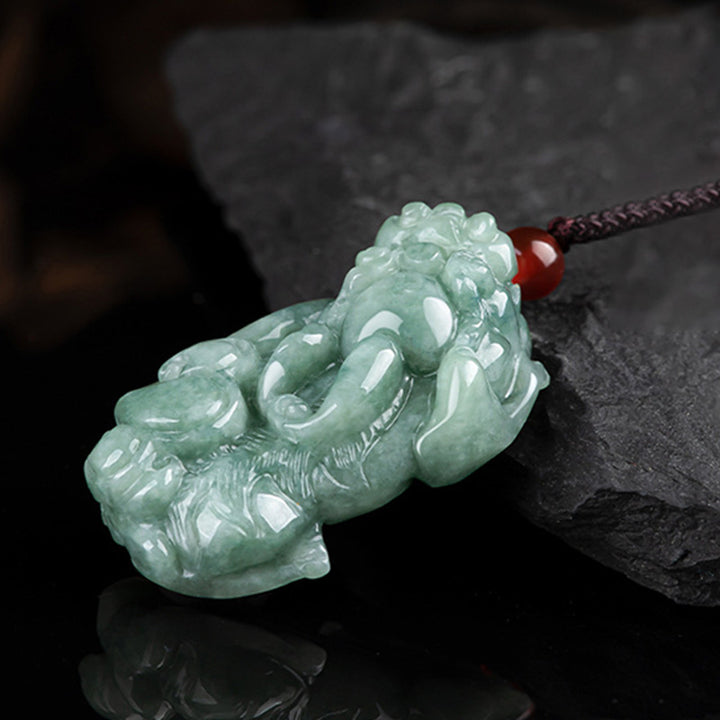 Collana con ciondolo in corda di giada PiXiu con Buddha Stones e fortuna - image 6
