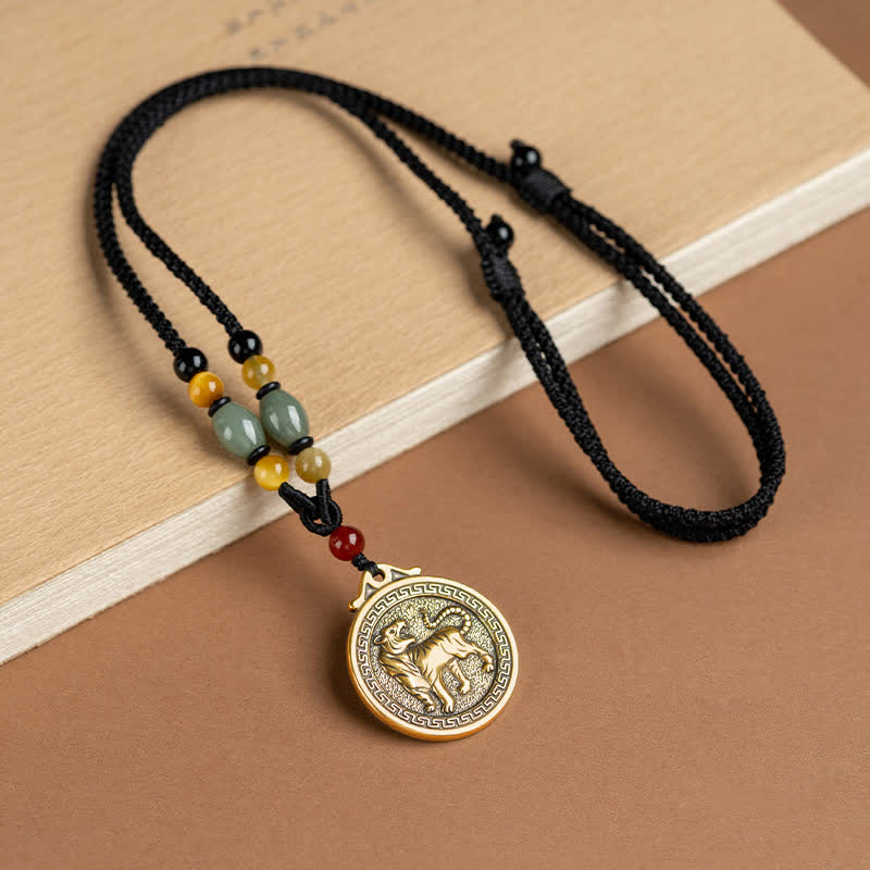 Collana con ciondolo di 12 segni zodiacali cinesi, benedizione, ricchezza e fortuna - Tigre - image 6