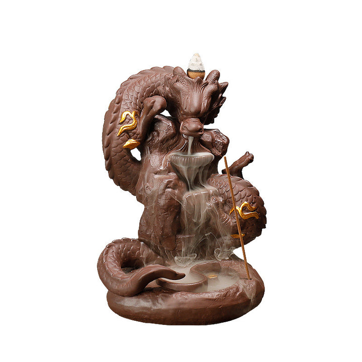 Buddha Stones Decorazione bruciatore di incenso protezione drago tibetano
